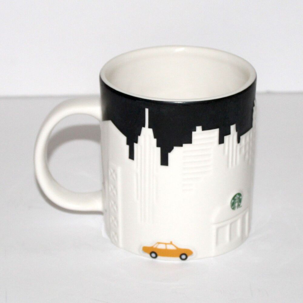 Starbucks New York City Mug 2012 relief Skyline white ceramic 16 fl oz